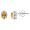 Coupon 👍 Sterling Silver 6x4mm Oval Citrine Diamond Accent Halo Stud Earrings by Belk & Co. 🧨