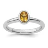 Best Pirce ❤️ 3/8 ct. t.w. Oval Citrine Stackable Expressions Ring in Sterling Silver by Belk & Co. 🎁