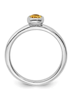 Best Pirce ❤️ 3/8 ct. t.w. Oval Citrine Stackable Expressions Ring in Sterling Silver by Belk & Co. 🎁 -DealsBelk & Co. Store Belk 18925