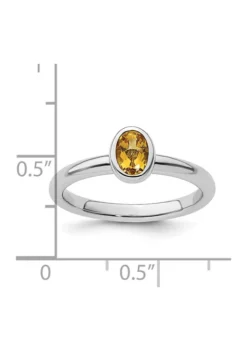 Best Pirce ❤️ 3/8 ct. t.w. Oval Citrine Stackable Expressions Ring in Sterling Silver by Belk & Co. 🎁 -DealsBelk & Co. Store Belk 18927