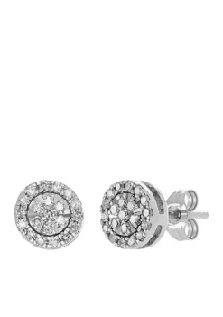 Promo 🥰 1/5 Diamond Stud Earrings in 10k White Gold by Belk & Co. ✨ -DealsBelk & Co. Store Belk 18944