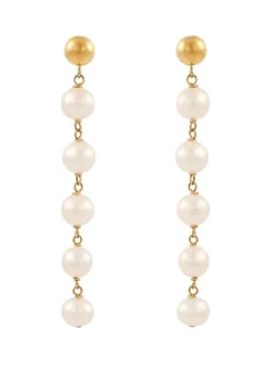 Deals ✨ Fresh Water Pearl Beaded Drop Earrings in 10k Yellow Gold by Belk & Co. 🔥 -DealsBelk & Co. Store Belk 18962