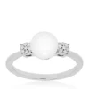 Discount ⌛ Freshwater Pearl and Diamond Ring in Sterling Silver by Belk & Co. 🎁