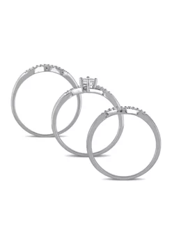 Flash Sale 🌟 1/4 CT TW Princess Cut and Round Diamond Crossover Bridal Set in 10k White Gold by Belk & Co. 😍 -DealsBelk & Co. Store Belk 18985