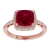 Cheapest ✔️ 2.5 Lab Created Ruby and Diamond Ring in 14K Pink Gold by Belk & Co. ✨