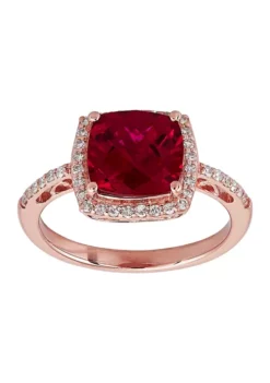Cheapest ✔️ 2.5 Lab Created Ruby and Diamond Ring in 14K Pink Gold by Belk & Co. ✨ -DealsBelk & Co. Store Belk 18989