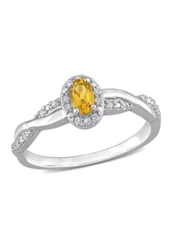 Best reviews of 🎁 1/4 CT TGW Citrine and 1/10 CT TW Diamond Ring in Sterling Silver by Belk & Co. 😀