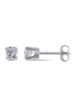 Flash Sale 🎁 Lab Created 3/4 CT TGW Created White Sapphire Stud Earrings in 10k White Gold by Belk & Co. 🔥 -DealsBelk & Co. Store Belk 19015