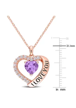 Promo 🛒 1.65 ct. t.g.w. Amethyst and White Topaz Heart 'I Love You' Pendant with Chain in Rose Plated Sterling Silver by Belk & Co. ❤️ 7 Promo 🛒 1.65 ct. t.g.w. Amethyst and White Topaz Heart 'I Love You' Pendant with Chain in Rose Plated Sterling Silver by Belk & Co. ❤️ -DealsBelk & Co. Store Belk 19056
