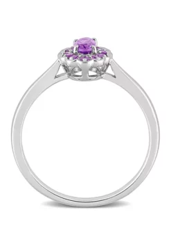 Discount ✔️ 1/3 CT TGW Oval Amethyst and African Amethyst Halo Promise Ring in Sterling Silver by Belk & Co. ⌛ -DealsBelk & Co. Store Belk 19062