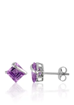 Promo 💯 10k White Gold Amethyst Earrings by Belk & Co. 🛒
