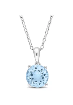 Brand new 🌟 2.35 ct. t.g.w. Sky Blue Topaz Solitaire Pendant with Chain in Sterling Silver by Belk & Co. 💯