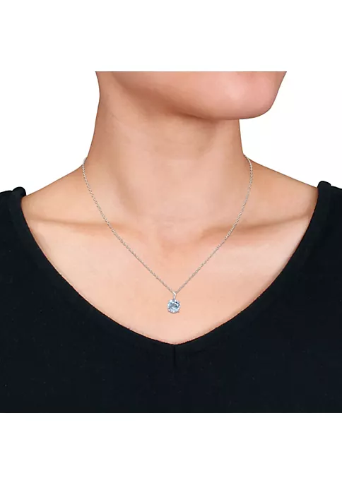 Brand new 🌟 2.35 ct. t.g.w. Sky Blue Topaz Solitaire Pendant with Chain in Sterling Silver by Belk & Co. 💯 2 Brand new 🌟 2.35 ct. t.g.w. Sky Blue Topaz Solitaire Pendant with Chain in Sterling Silver by Belk & Co. 💯 - Image 2