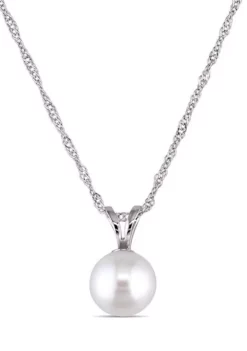 Top 10 🧨 6.5-7M Millimeter Cultured Freshwater Pearl Solitaire Pendant with Chain in 14k White Gold by Belk & Co. 💯 -DealsBelk & Co. Store Belk 1911