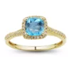 Best Pirce ✨ Swiss Blue Topaz and Created White Sapphire Ring in 10K Yellow Gold by Belk & Co. 🎁