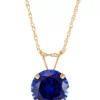 Promo ✔️ 2.1 ct. t.w. Created Sapphire Pendant Necklace in 10K Yellow Gold by Belk & Co. 🌟