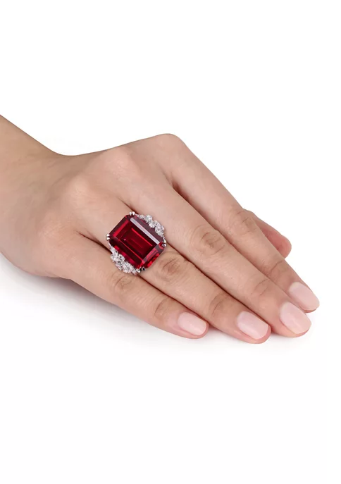 Cheap ✨ 27 ct. t.w. Created Ruby and 1.75 ct. t.w. Multi-Shape Diamond Halo Ring in 14k White Gold by Belk & Co. 🎉 4 Cheap ✨ 27 ct. t.w. Created Ruby and 1.75 ct. t.w. Multi-Shape Diamond Halo Ring in 14k White Gold by Belk & Co. 🎉 - Image 4