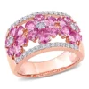Cheapest ⌛ Pink and White Sapphire Floral Ring in 14k Rose Gold by Belk & Co. ⌛