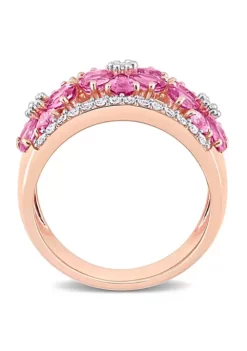 Cheapest ⌛ Pink and White Sapphire Floral Ring in 14k Rose Gold by Belk & Co. ⌛ -DealsBelk & Co. Store Belk 19186