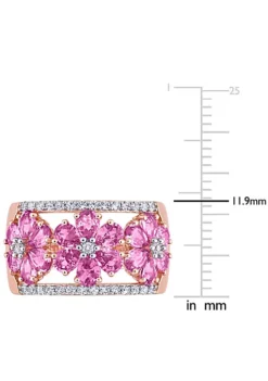 Cheapest ⌛ Pink and White Sapphire Floral Ring in 14k Rose Gold by Belk & Co. ⌛ -DealsBelk & Co. Store Belk 19187