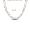 Best Sale 🎁 6-7mm & 7--8mm Cultured Freshwater Button Pearl Strand Necklace, Bracelet and Stud Earrings 3-Piece Set with Sterling Silver by Belk & Co. 💯