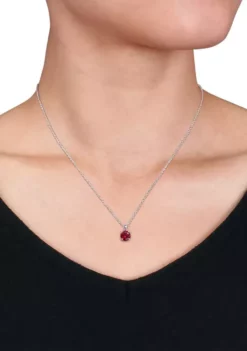 Best Pirce ⌛ Lab Created 1.61 ct. t.g.w. Created Ruby Solitaire Pendant with Chain in Sterling Silver by Belk & Co. 💯 -DealsBelk & Co. Store Belk 19242