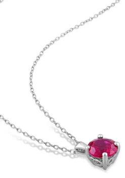 Best Pirce ⌛ Lab Created 1.61 ct. t.g.w. Created Ruby Solitaire Pendant with Chain in Sterling Silver by Belk & Co. 💯 -DealsBelk & Co. Store Belk 19243