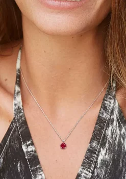 Best Pirce ⌛ Lab Created 1.61 ct. t.g.w. Created Ruby Solitaire Pendant with Chain in Sterling Silver by Belk & Co. 💯 -DealsBelk & Co. Store Belk 19244