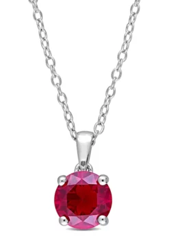 Best Pirce ⌛ Lab Created 1.61 ct. t.g.w. Created Ruby Solitaire Pendant with Chain in Sterling Silver by Belk & Co. 💯 -DealsBelk & Co. Store Belk 19245