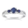 Best deal 💯 1 ct. t.w. Sapphire and 1/8 ct. t.w. Diamond Ring in 10K White Gold by Belk & Co. 🎉