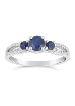 Best deal 💯 1 ct. t.w. Sapphire and 1/8 ct. t.w. Diamond Ring in 10K White Gold by Belk & Co. 🎉 -DealsBelk & Co. Store Belk 19252