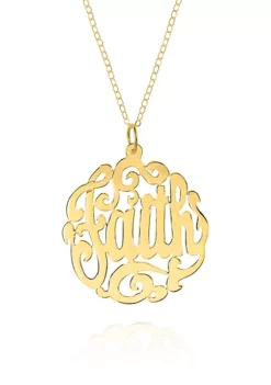 Best reviews of 🛒 14k Yellow Gold Faith Monogram Pendant by Belk & Co. 🌟