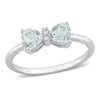 Best deal 🌟 Aquamarine and Diamond Accent Bow Ring in 10k White Gold by Belk & Co. ✨