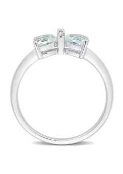 Best deal 🌟 Aquamarine and Diamond Accent Bow Ring in 10k White Gold by Belk & Co. ✨ -DealsBelk & Co. Store Belk 19256