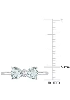 Best deal 🌟 Aquamarine and Diamond Accent Bow Ring in 10k White Gold by Belk & Co. ✨ -DealsBelk & Co. Store Belk 19257