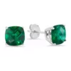 Promo ⌛ 3.3 ct. t.w. Lab Created Emerald Cushion-Cut Stud Earrings in Sterling Silver by Belk & Co. ✨