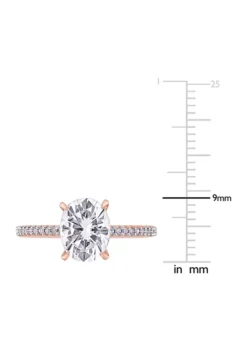 Promo 👍 Lab Created 2 ct. t.w. Moissanite and 1/10 ct. t.w. Diamond Oval Solitaire Engagement Ring in 14k Rose Gold by Belk & Co. ⌛ -DealsBelk & Co. Store Belk 19292