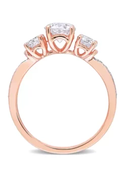 Wholesale 😍 1.37 ct. t.w. Created Moissanite 3-Stone Engagement Ring in 10k Rose Gold by Belk & Co. 🌟 -DealsBelk & Co. Store Belk 19296