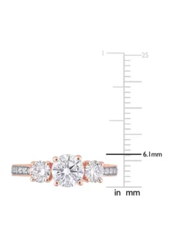 Wholesale 😍 1.37 ct. t.w. Created Moissanite 3-Stone Engagement Ring in 10k Rose Gold by Belk & Co. 🌟 -DealsBelk & Co. Store Belk 19297