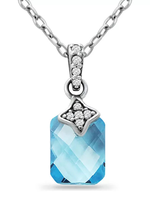 Buy ๐ 2.4 ct. t.w. Blue Topaz and 1/10 ct. t.w. White Topaz Pendant Necklace in Sterling Silver by Belk & Co. โญ 5 Buy ๐ 2.4 ct. t.w. Blue Topaz and 1/10 ct. t.w. White Topaz Pendant Necklace in Sterling Silver by Belk & Co. โญ - Image 5