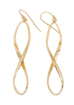 Outlet 🧨 Infinity Design Drop Earrings in 10K Yellow Gold by Belk & Co. 🌟