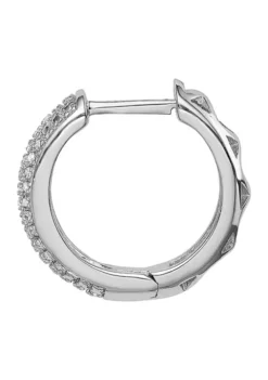 Wholesale 🎉 1/3 ct. t.w. Diamond Hinged Hoop Earrings in Rhodium Plated Sterling Silver by Belk & Co. 🌟 -DealsBelk & Co. Store Belk 19313