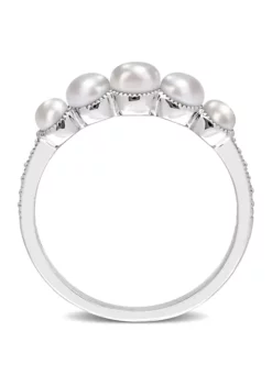Cheapest 😀 3-4.5MM Cultured Freshwater Pearl and Diamond Accent Halo Five Stone Ring in 14k White Gold by Belk & Co. ⭐ 8 Cheapest 😀 3-4.5MM Cultured Freshwater Pearl and Diamond Accent Halo Five Stone Ring in 14k White Gold by Belk & Co. ⭐ -DealsBelk & Co. Store Belk 19350