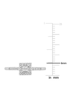 Discount 🔔 1/5 ct. t.w. Princess Cut Quad and Round Diamond Halo Engagement Ring in 10k White Gold by Belk & Co. 👍 -DealsBelk & Co. Store Belk 19357