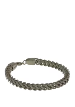 Cheap ❤️ Stainless Franco Chain Bracelet with Military Green Finish by Belk & Co. ❤️ -DealsBelk & Co. Store Belk 19363