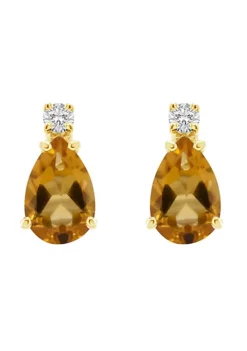 Best reviews of 🧨 14K Gold 6x4 Pear Shape Citrine Diamond Accent Earrings by Belk & Co. ⭐ -DealsBelk & Co. Store Belk 19376