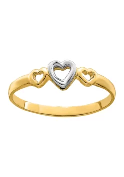 Cheapest ๐งจ 14K Two Tone Gold Hearts Ring by Belk & Co. ๐