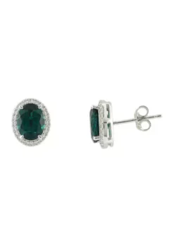 Coupon 🔔 Lab Created Emerald and White Sapphire Earring, Ring, and Necklace Set in Sterling Silver by Belk & Co. 🤩 -DealsBelk & Co. Store Belk 1941
