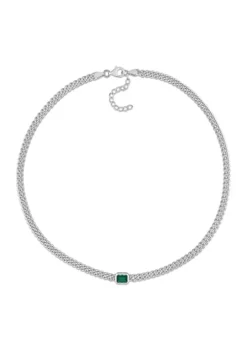 Flash Sale 🎉 Lab Created 7/8 CT TGW Created Emerald Chain Necklace in Sterling Silver by Belk & Co. 👍 -DealsBelk & Co. Store Belk 19421