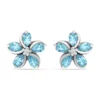 Wholesale 💯 2 ct. t.w. Blue and White Topaz Flower Earrings, Sterling Silver by Belk & Co. ✨